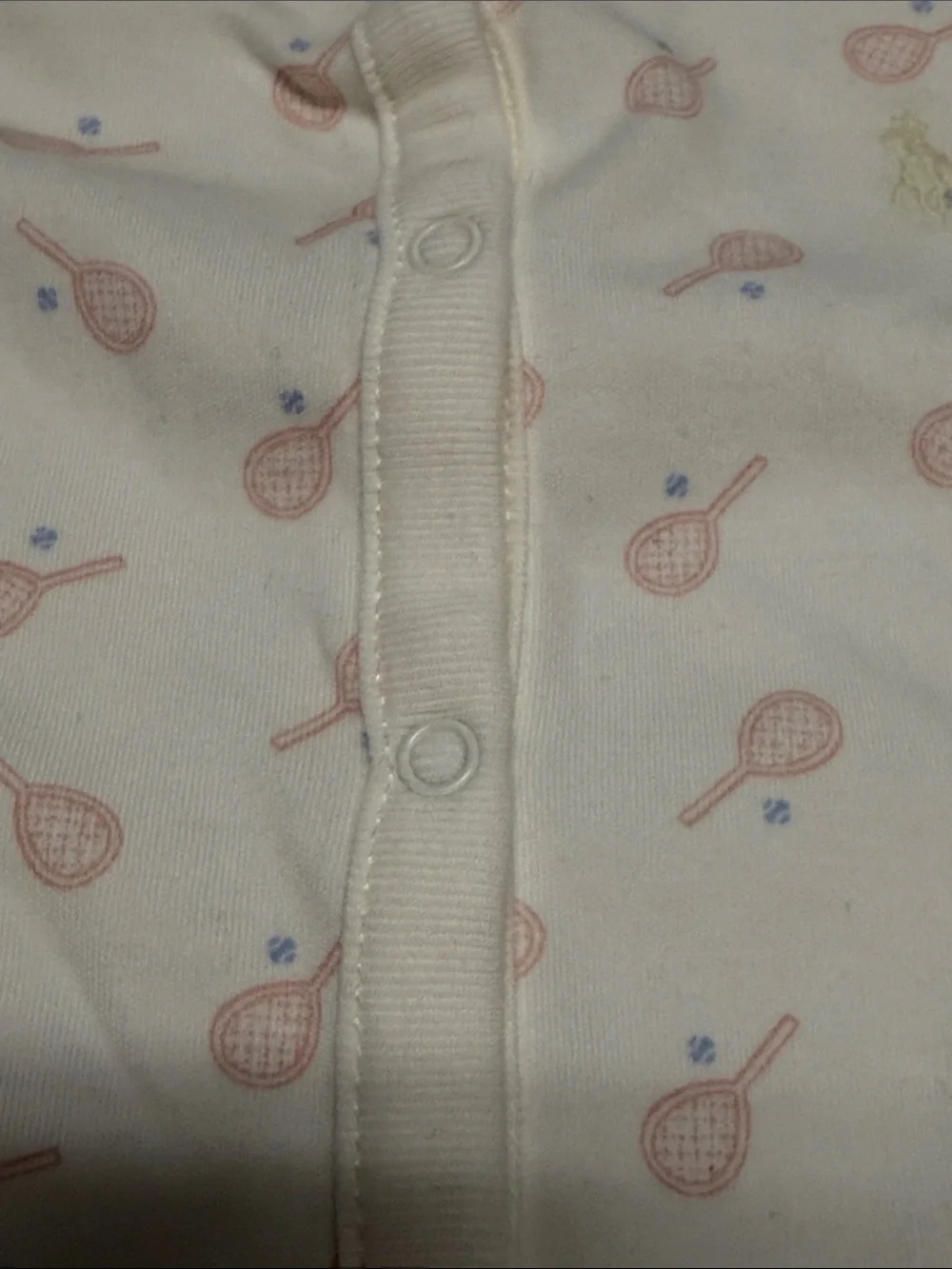 Ralph Lauren White Baby Girls' Short-Sleeve Rompers with Pink Tennis Print Pair
